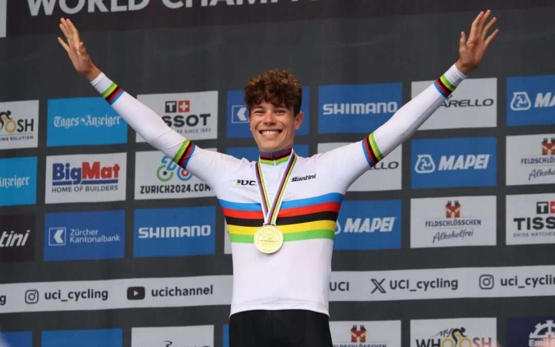 Ivan Romeo, new under-23 time trial world champion with Isaac del Toro in 12th place